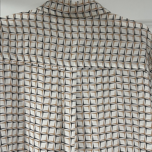 Max Studio White/Black/Gold Checkered Button-Down Shirt - Picture 7 of 7